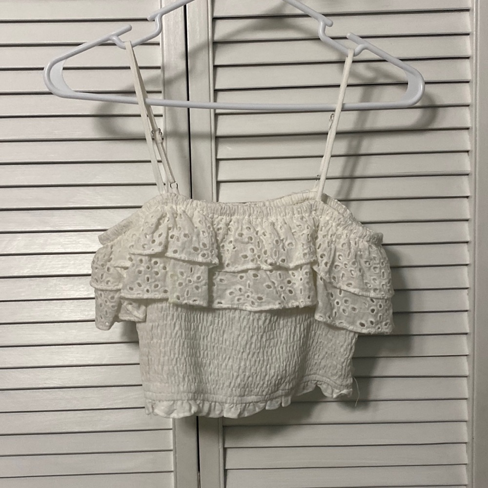 Fashion Nova White Ruffle Tube Top